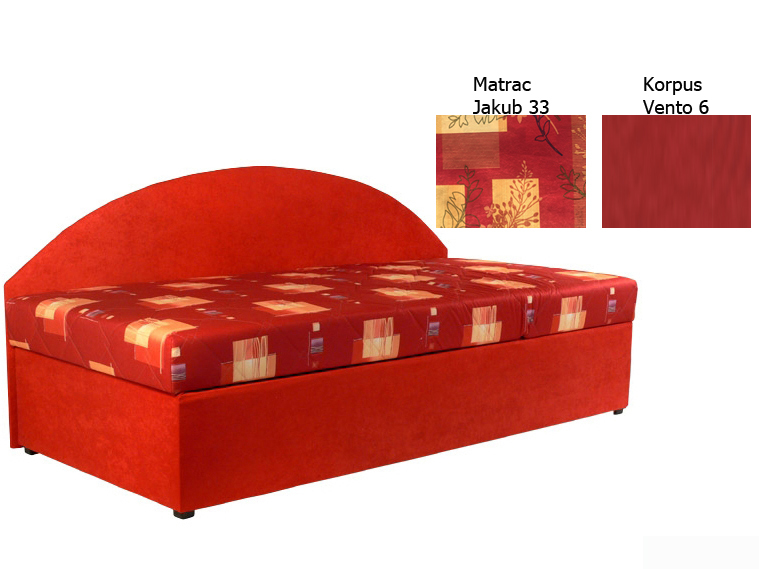 Jednolůžková postel (válenda) 90 cm Kavy (se sendvičovou matrací) (Jakub33+Vento6) (P) *výprodej
