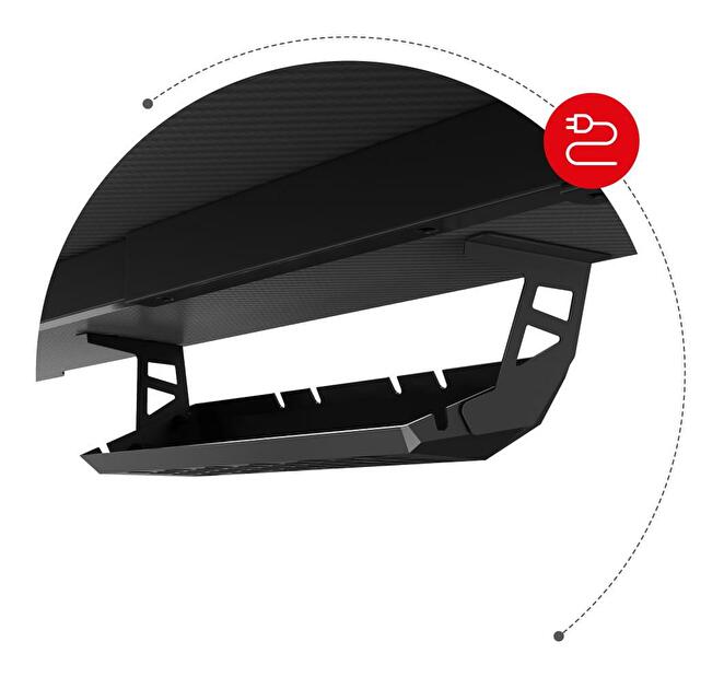 PC stolek Hyperion 3.3 (černá + vícebarevná) (s LED osvětlením)