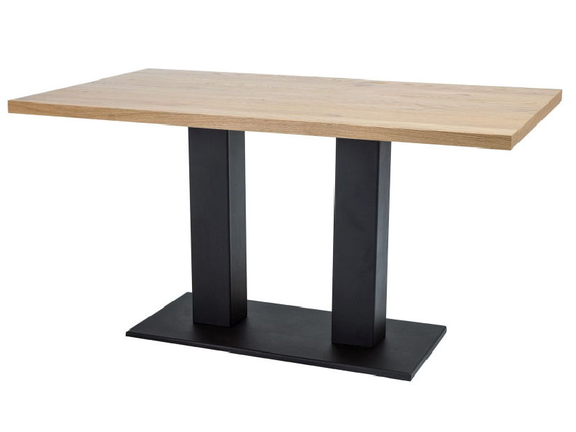 Jídelní stůl 120 cm Shona (dub + černá) (pro 4 osoby)