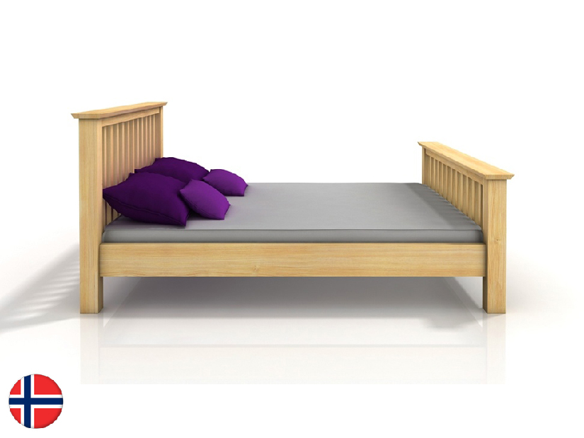 Manželská postel 160 cm Naturlig Leikanger (borovice) (s roštem)