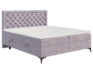 Manželská postel Boxspring 180 cm Lavande (levandulová) (s matrací a úl. prostorem)