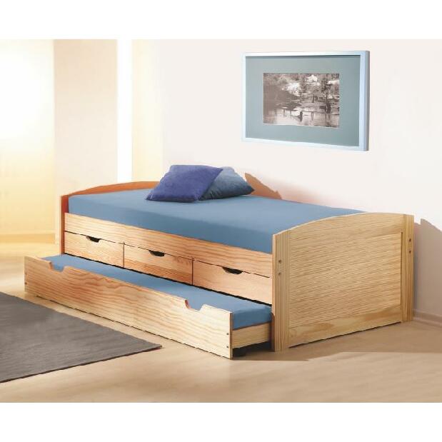 Rozkládací postel 90 cm Mercatu (s roštem) (masiv)