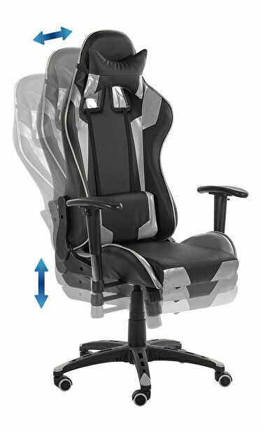 Kancelářská židle Kite (černá + stříbrná)