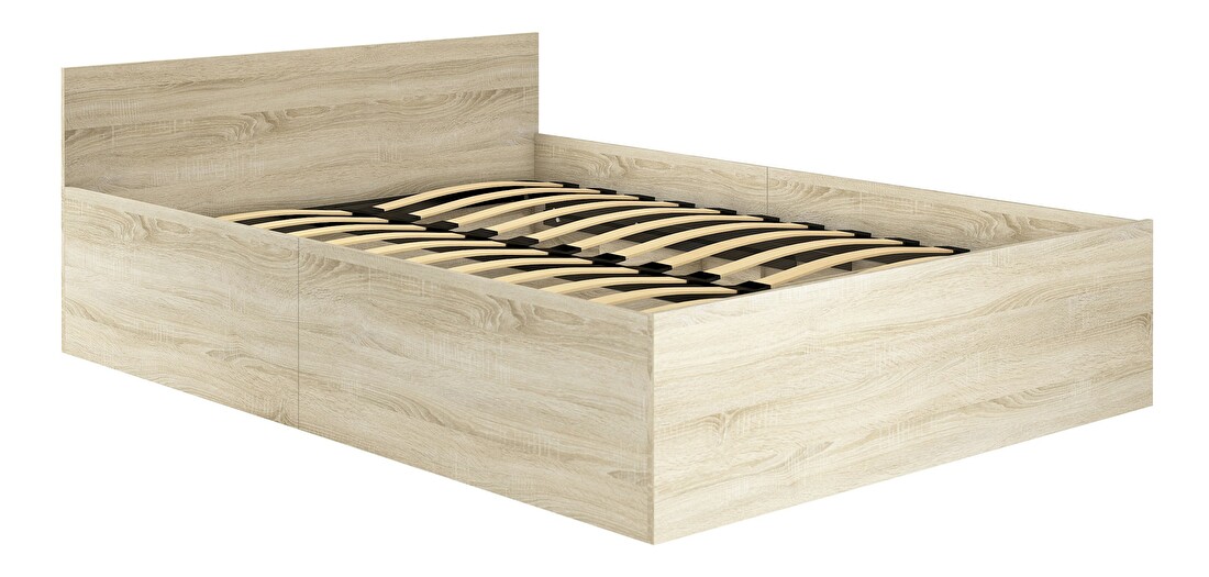 Jednolůžková postel Cezar (dub sonoma) (s roštem a úl. prostorem)