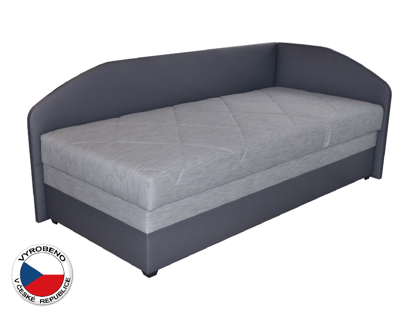 Jednolůžková postel (válenda) 90 cm Blanár Turi (světle šedá + tmavě šedá) (s roštem a matrací) (P) *bazar