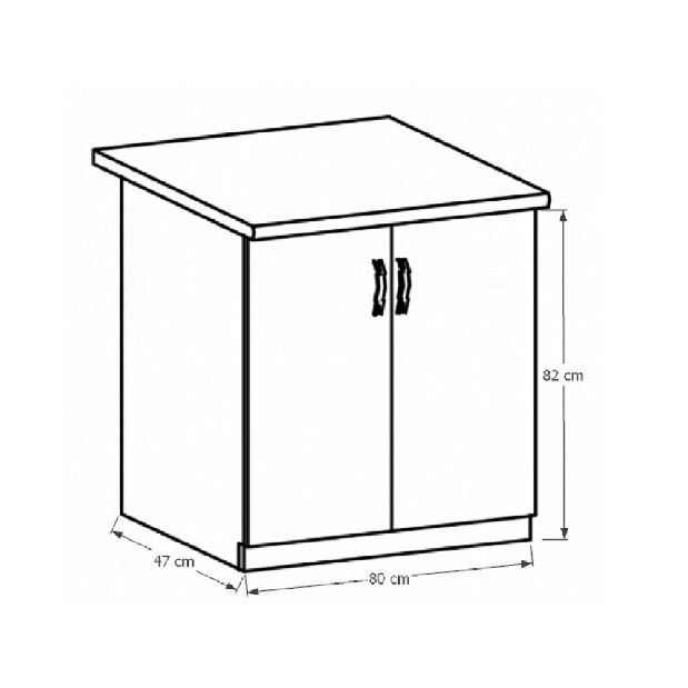 Dolní kuchyňská skříňka D80 Sillina (sosna andersen)