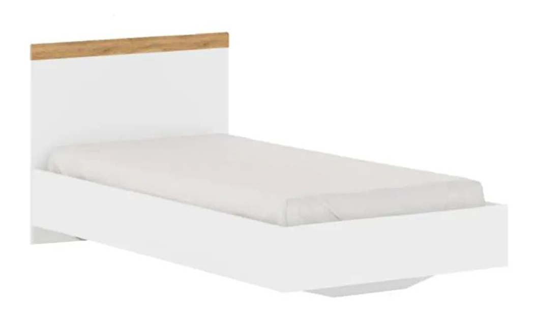 Jednolůžková postel 90cm Valgo 90 (bílá + dub wotan)