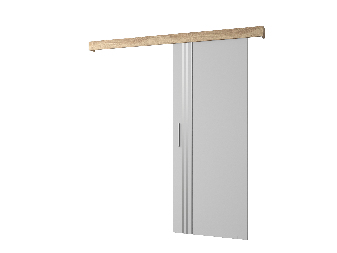 Posuvné dveře 90 cm Sharlene VI (bílá matná + dub sonoma + stříbrná)