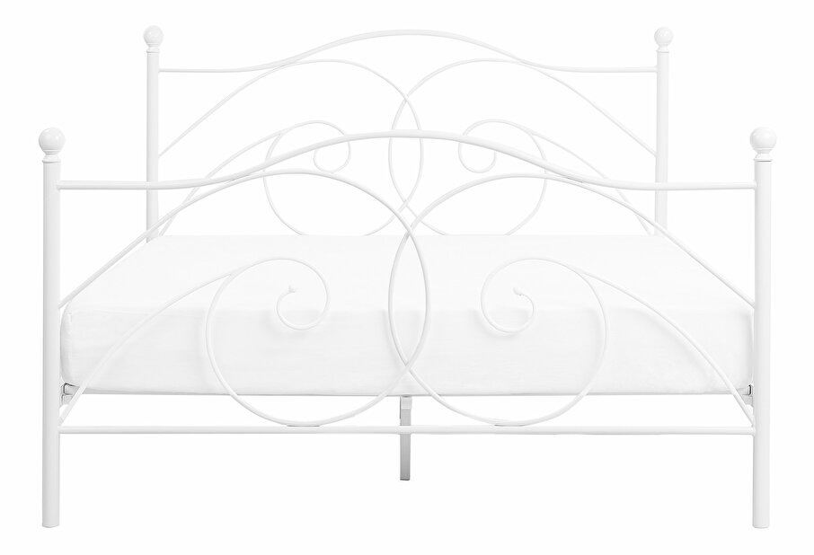 Manželská postel 160 cm DIROU (s roštem) (bílá)