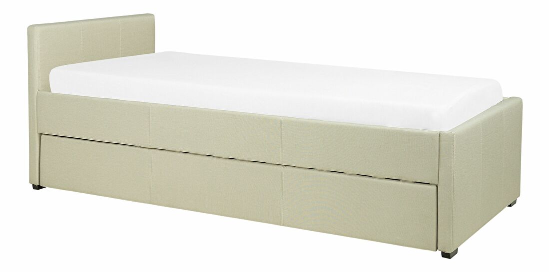 Rozkládací postel 90 cm MERMAID (s roštem) (béžová)
