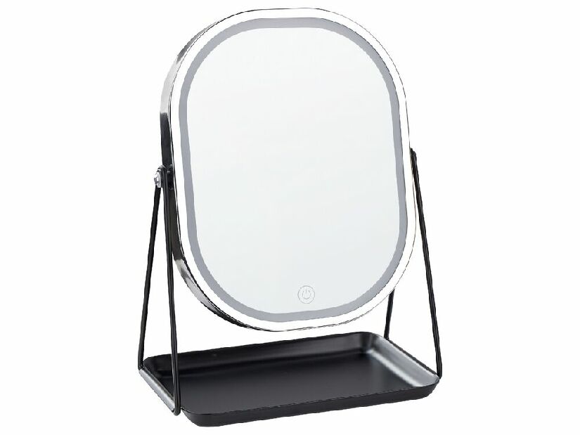 Kosmetické zrcadlo Dinora (stříbrná) (s LED osvětlením)