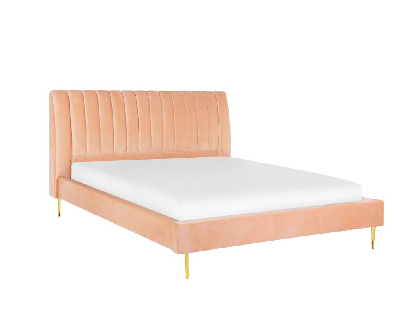 Manželská postel 160 cm MASALA (s roštem) (růžová)