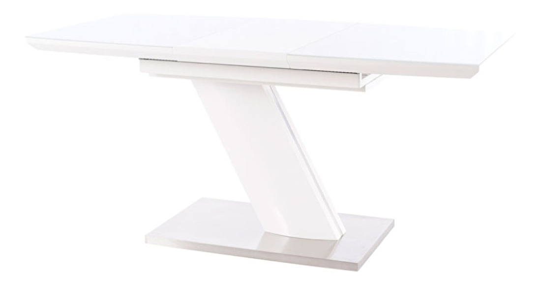 Rozkládací jídelní stůl 120-160 cm Thresa (bílá + bílá) (pro 4 až 6 osob)