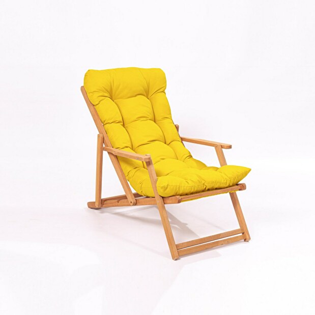 Sada zahradního stolu a židlí (3 kusy) Minnie (žlutá + přírodní)