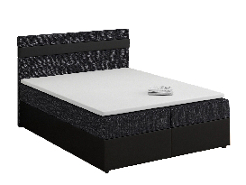 Manželská postel  Boxspring 160x200 cm Mimosa (s roštem a matrací) (černá + černá)