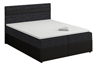 Manželská postel  Boxspring 140x200 cm Mimosa (s roštem a matrací) (černá + černá)