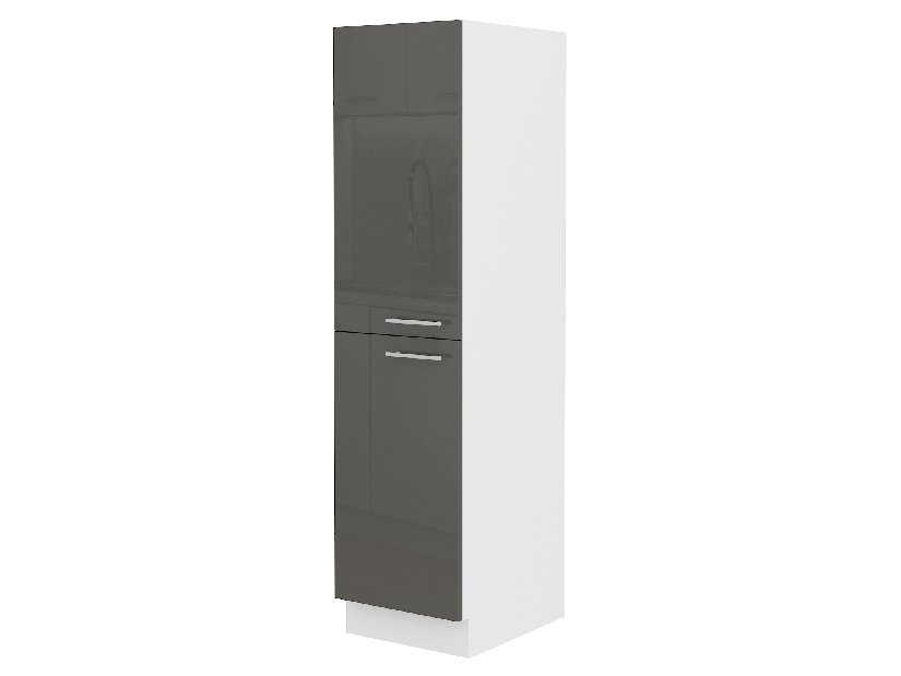 Dolní kuchyňská skříňka na koš Lavera 30 DK 162 CARGO 1F BB (bílá + lesk šedý)