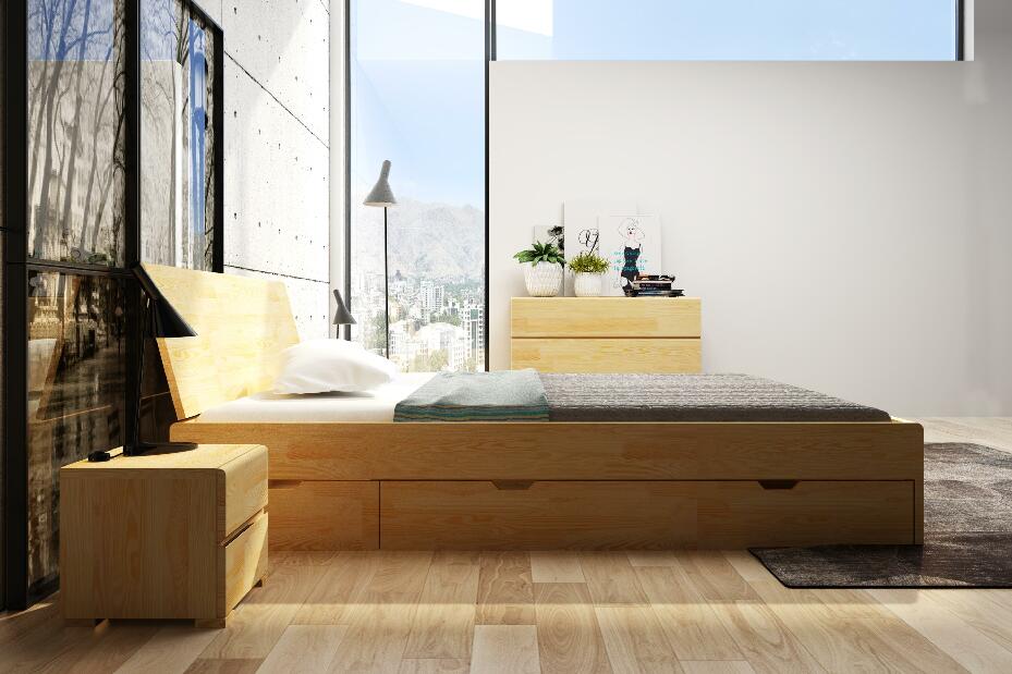 Manželská postel 160 cm Naturlig Galember Maxi DR (borovice) (s roštem a úl. prostorem)