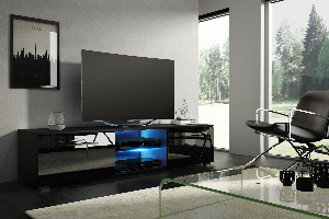 TV stolek/skříňka Mona 140 (černá + lesk černý)