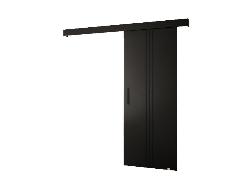 Posuvné dveře 90 cm Sharlene V (černá matná + černá matná + černá)