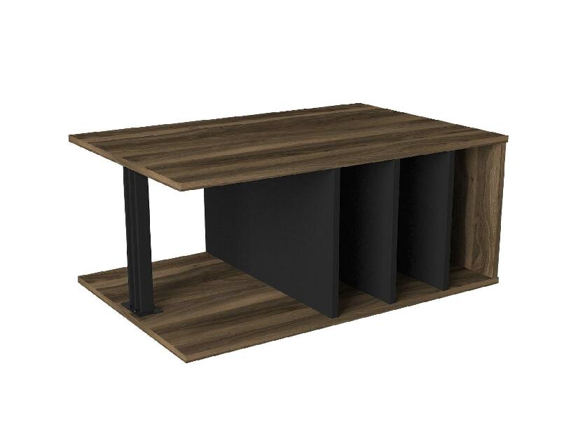 Konferenční stolek Hill (ořech + černá)