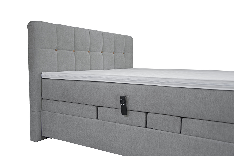 Manželská postel Boxspring 180 cm Blanář Samara (šedá) (s matracemi) *2 anatomické polštáře ZDARMA