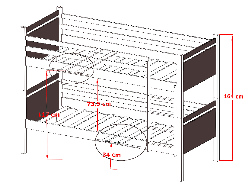 Dětská postel 90 cm Talia (s roštem a úl. prostorem) (sawana 10)