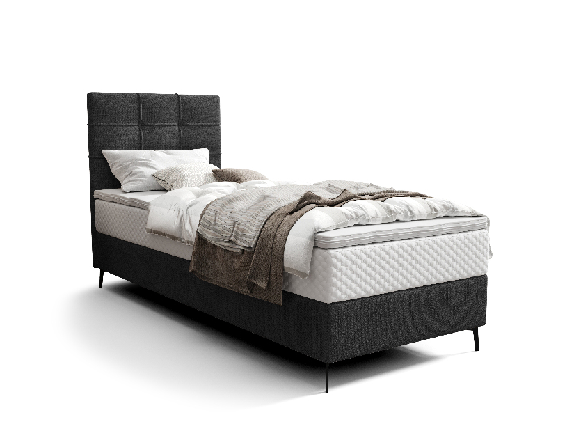 Jednolůžková postel 80 cm Infernus Comfort (černá) (s roštem, s úl. prostorem)