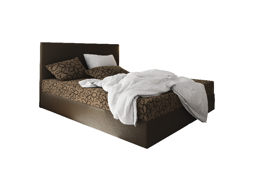 Manželská postel Boxspring 140 cm Lilac (vzor + hnědá) (s matrací a úložným prostorem)
