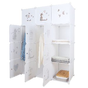 Dětská modulární skříň Atlas (bílá + hnědá)