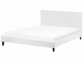Manželská postel 180 cm FUTTI (s roštem) (bílá)