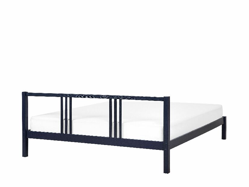 Manželská postel 160 cm VALLES (s roštem) (modrá)