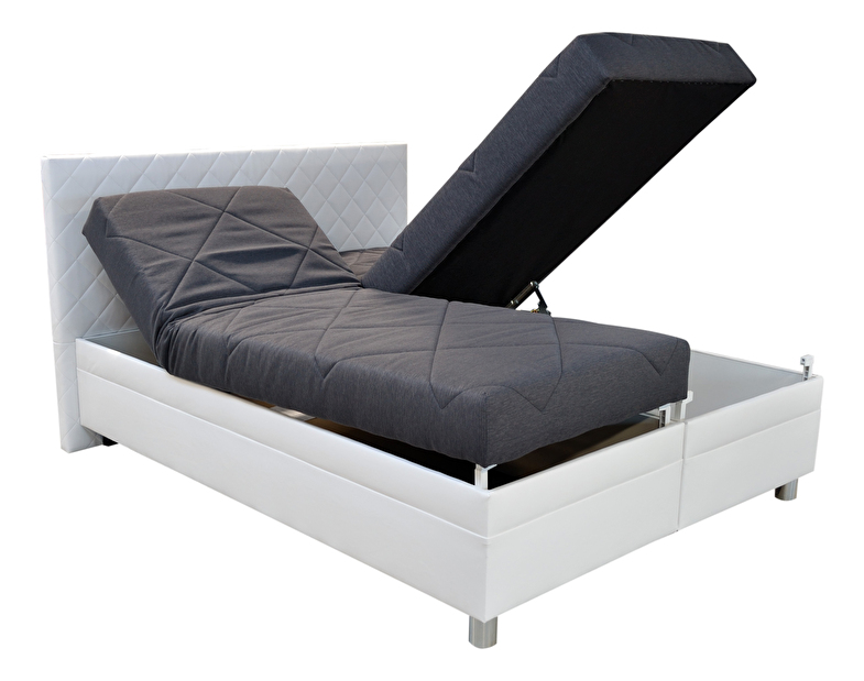 Manželská postel 160 cm Blanář Petigo (černá + bílá) (s rošty a matracemi)