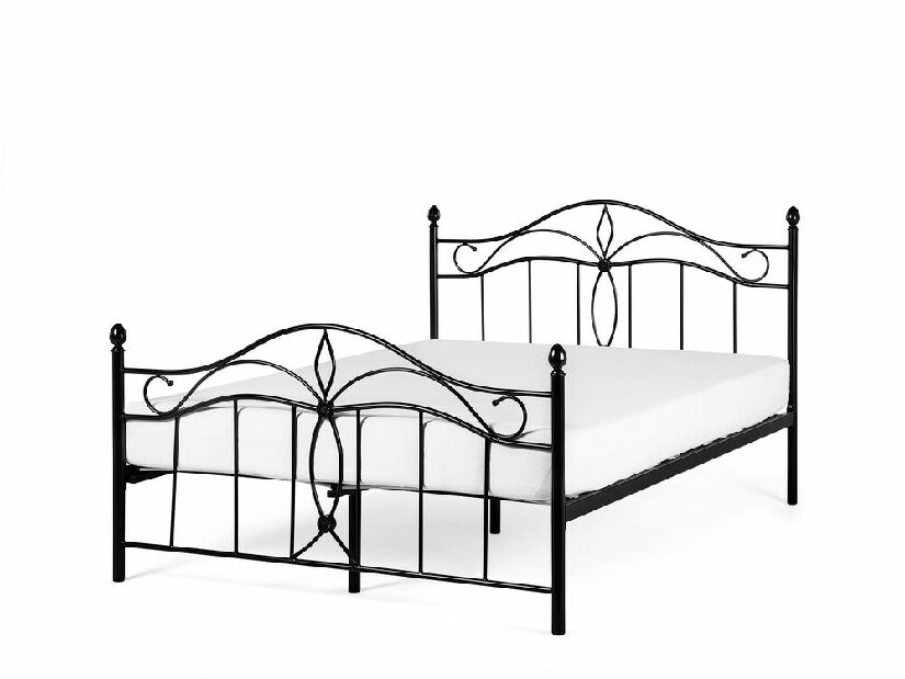 Manželská postel 160 cm ANTALIA (s roštem) (černá)