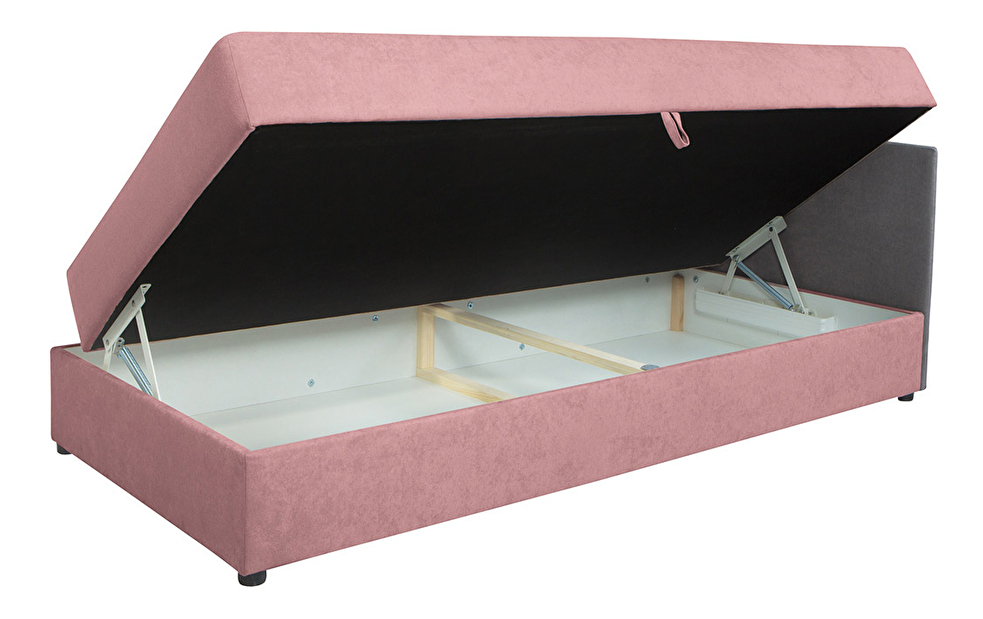 Jednolůžková postel (válenda) 90 cm BRW Kelo LBKMU (růžová) (P)