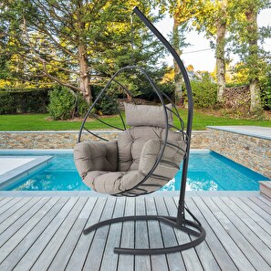 Zahradní houpací židle Aniko (antracit + šedá)