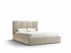Manželská postel 140 cm Gino (béžová) (s roštem a úložným prostorem)