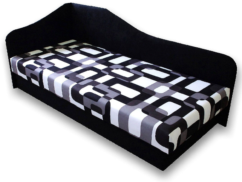 Jednolůžková postel (válenda) 80 cm Lux 87 (Černá 39 + Gusto 12) (L) *bazar