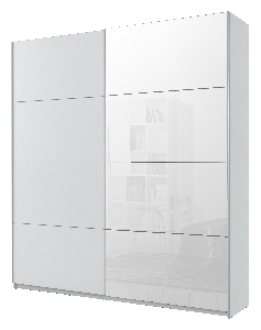 Šatní skříň Benson Typ 56 (bílá + zrcadlo)