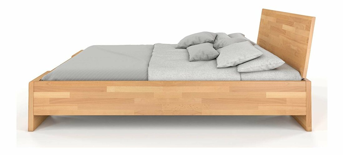 Manželská postel 160 cm Naturlig Blomst High (buk) (s roštem)