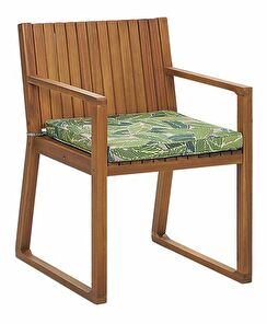 Zahradní židle SASAN (světle hnědá) (zelený podsedák)