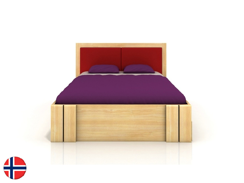 Manželská postel 200 cm Naturlig Manglerud High Drawers (borovice)