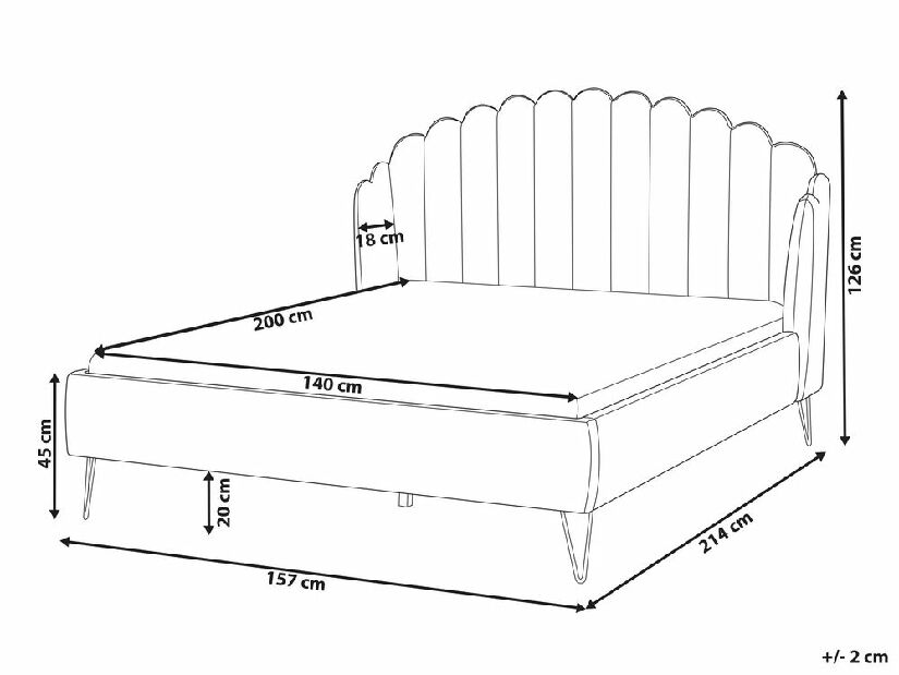 Manželská postel 140 cm Alise (šedá) (s roštem)