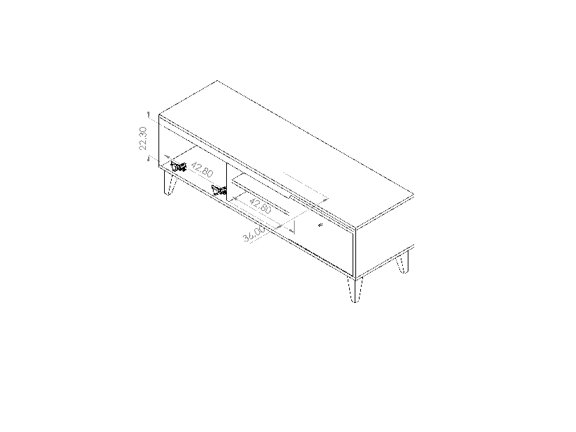 Tv stolek Ovio RTV135 (bílá matná + dub san remo jasný)