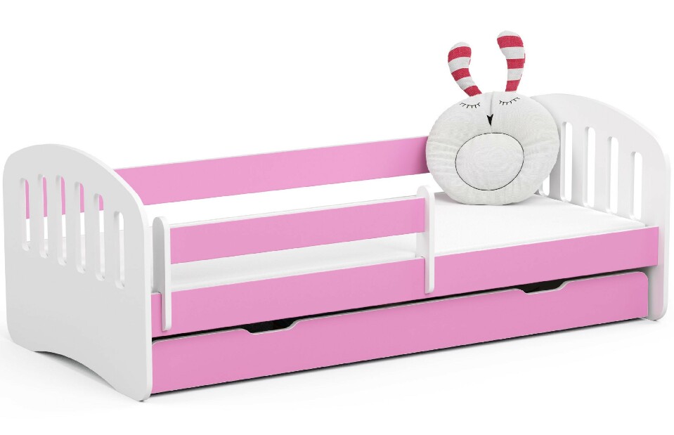 Dětská postel Preena (růžová) (s matrací)