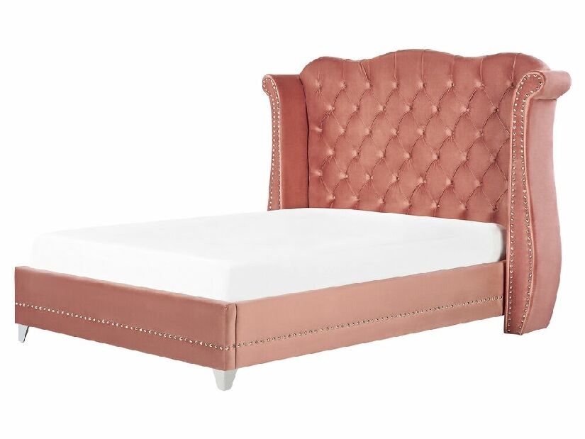 Manželská postel 140 cm Aidan (růžová) (s roštem)