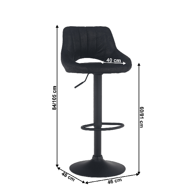 Barová židle Losarr (černá)