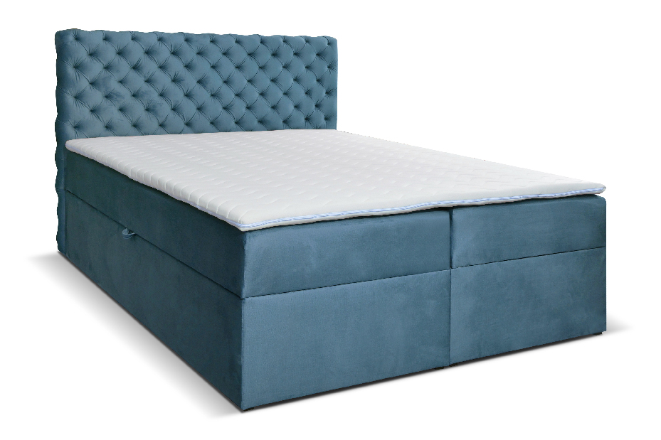 Manželská postel Boxspring 200 cm Orimis (modrá)