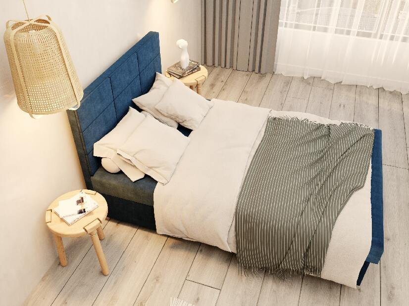  Jednolůžková postel 120 cm Picasso II (tmavě modrá) (s úl. prostorem a matrací)