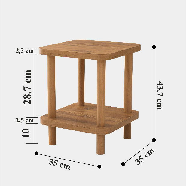 Příruční stolek Juki (Borovice antlantic)